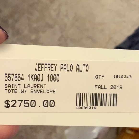 YSL Uptown Tote With Envelope - Black Leather - Picture 7 of 7